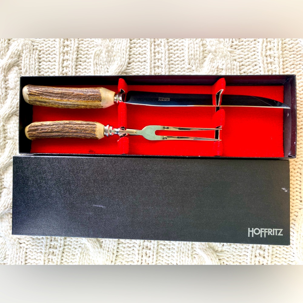 Hoffritz Deer Stag Antler Carving Set - Made in England